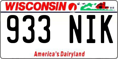 WI license plate 933NIK
