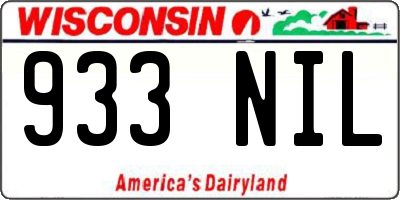 WI license plate 933NIL