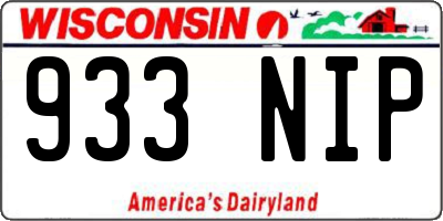 WI license plate 933NIP