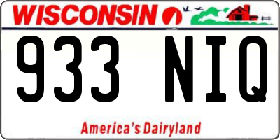 WI license plate 933NIQ