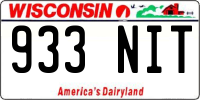 WI license plate 933NIT