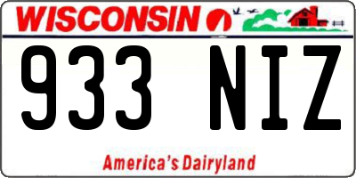 WI license plate 933NIZ