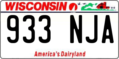 WI license plate 933NJA