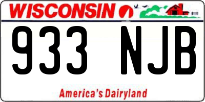 WI license plate 933NJB
