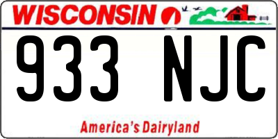 WI license plate 933NJC