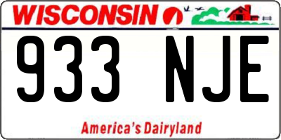 WI license plate 933NJE