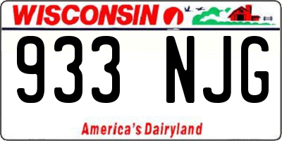 WI license plate 933NJG