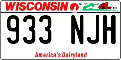WI license plate 933NJH