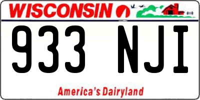 WI license plate 933NJI