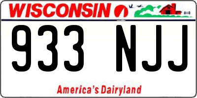 WI license plate 933NJJ