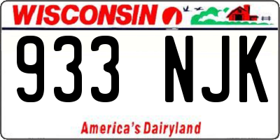WI license plate 933NJK
