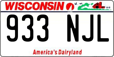 WI license plate 933NJL