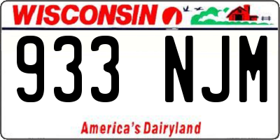 WI license plate 933NJM