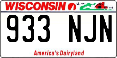 WI license plate 933NJN