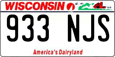 WI license plate 933NJS