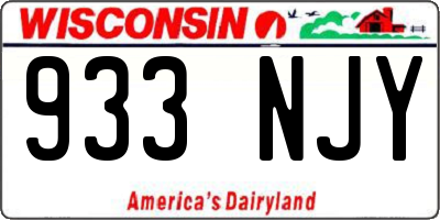 WI license plate 933NJY