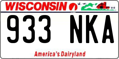WI license plate 933NKA