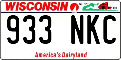 WI license plate 933NKC