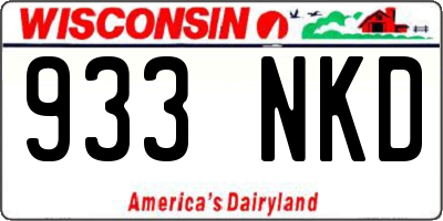 WI license plate 933NKD