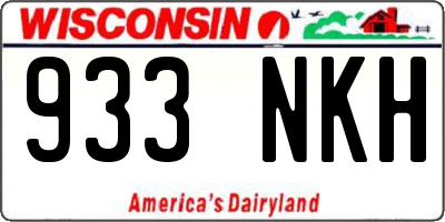 WI license plate 933NKH