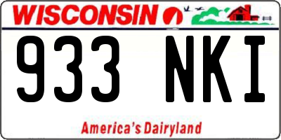 WI license plate 933NKI