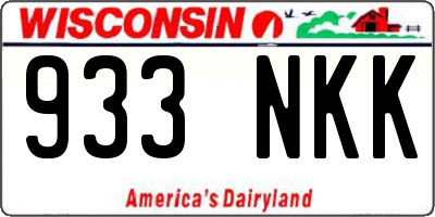WI license plate 933NKK