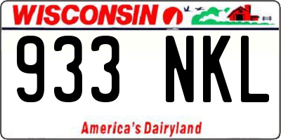 WI license plate 933NKL