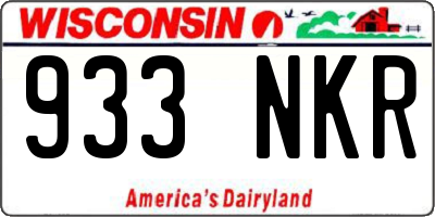 WI license plate 933NKR