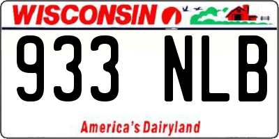 WI license plate 933NLB