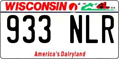 WI license plate 933NLR