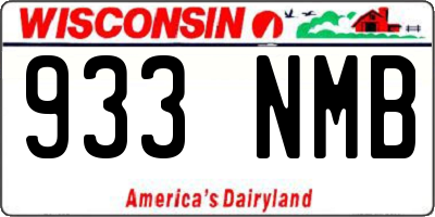WI license plate 933NMB