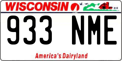 WI license plate 933NME
