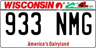 WI license plate 933NMG