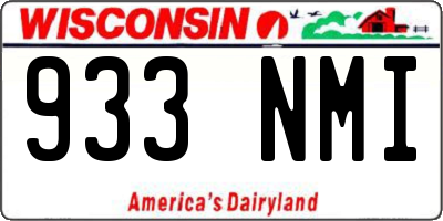 WI license plate 933NMI