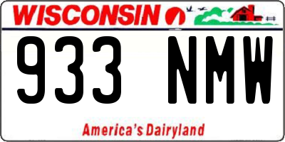 WI license plate 933NMW