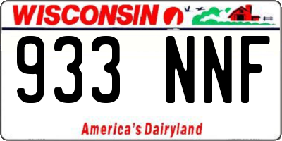 WI license plate 933NNF