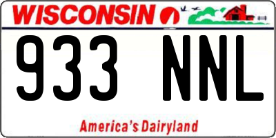 WI license plate 933NNL