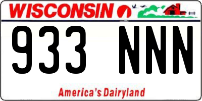 WI license plate 933NNN