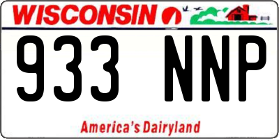 WI license plate 933NNP