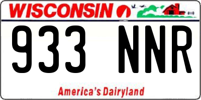 WI license plate 933NNR