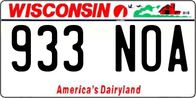 WI license plate 933NOA