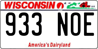 WI license plate 933NOE
