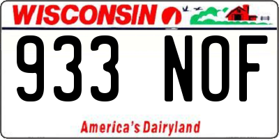 WI license plate 933NOF