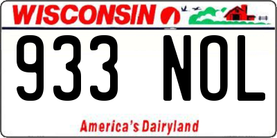 WI license plate 933NOL