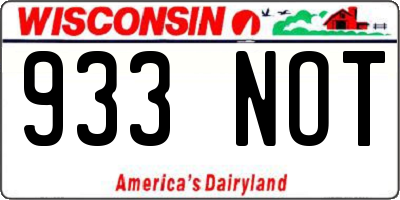 WI license plate 933NOT
