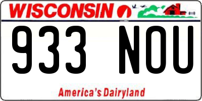 WI license plate 933NOU