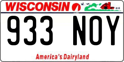 WI license plate 933NOY