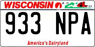 WI license plate 933NPA