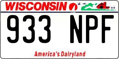 WI license plate 933NPF