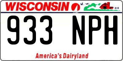 WI license plate 933NPH